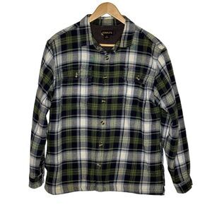 Stanley Men's Vintage Plaid Flannel Shirt Jacket Fleece Lined Shacket Size XL